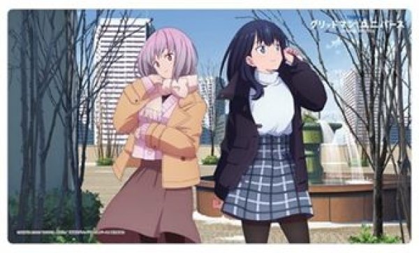 画像1: 【予約：5月25日(日)20時まで】カーテン魂／(株)キース　グリッドマン ユニバース　描き下ろしラバーマット（宝多六花＆新条アカネ／冬デート） (1)
