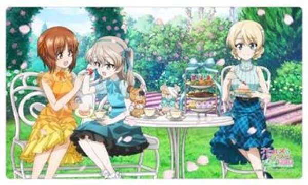 画像1: 【予約：6月10日(火)20時まで】カーテン魂／(株)キース　ガールズ＆パンツァー　最終章　描き下ろしラバーマット（お茶会） (1)