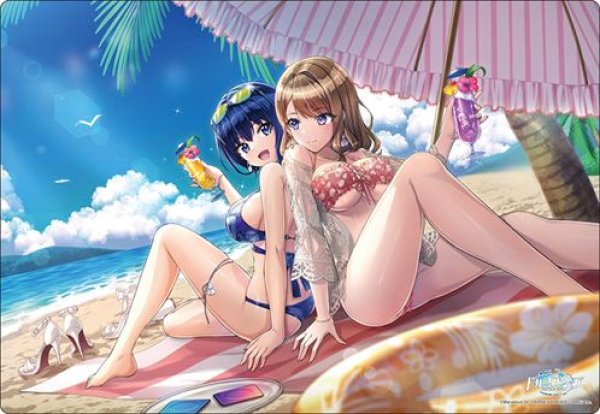 画像1: 【予約：9月23日(火)20時まで】ブシロード ラバーマットコレクション V2 Vol.1833　ドルフィンウェーブ『みちる＆紫苑』クールなモデルのバカンス？ver. (1)
