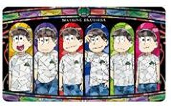 画像1: 【予約：11月8日(土)20時まで】アルマビアンカ　おそ松さん 集合 Aure Glass マルチデスクマット (1)