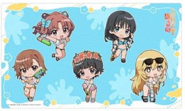画像1: 【予約：12月9日(火)20時まで】カーテン魂／(株)キース　とある科学の超電磁砲T　ラバーマット（ミニキャラ／水遊び） (1)