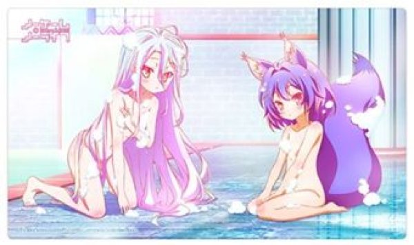 画像1: 【予約：2月10日(火)20時まで】カーテン魂／(株)キース　ノーゲーム・ノーライフ　ラバーマット（白＆初瀬いづな／お風呂） (1)