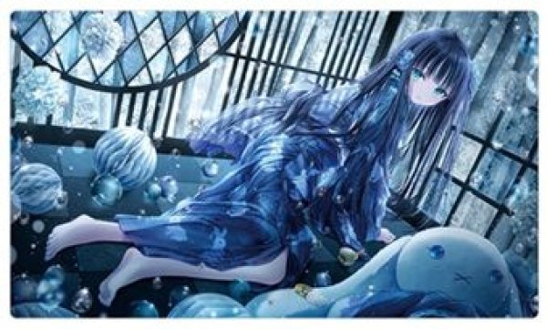 画像1: 【予約：2月10日(火)20時まで】カーテン魂／(株)キース　てぃんくる先生　ラバーマット（BluCielo Vacanze Estive nero) (1)