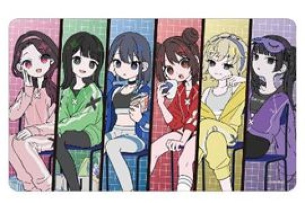 画像1: 【予約：2月28日(土)20時まで】アルマビアンカ　ネガティヴハッピィ 描き下ろし 集合 ネガティヴver. マルチデスクマット (1)