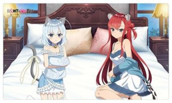 画像1: 【予約：3月10日(火)20時まで】カーテン魂／(株)キース　公女殿下の家庭教師　描き下ろしラバーマット（ティナ・ハワード＆リディヤ・リンスター／ケモミミルームウェア） (1)