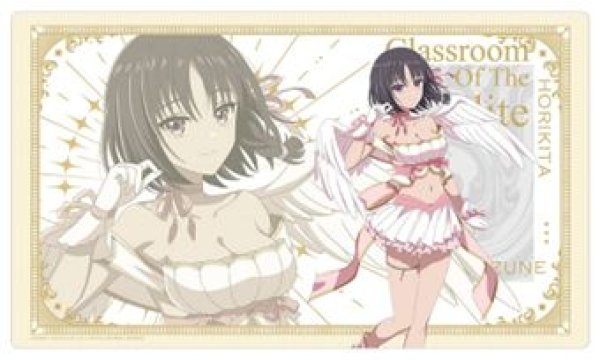 画像1: 【予約：4月19日(日)20時まで】カーテン魂／(株)キース　ようこそ実力至上主義の教室へ　描き下ろしラバーマット（堀北鈴音／天使） (1)