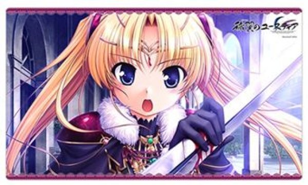 画像1: 【予約：5月26日(火)20時まで】カーテン魂／(株)キース　穢翼のユースティア　ラバーマット（リシア・ド・ノーヴァス・ユーリィ/誓い）【再販】 (1)