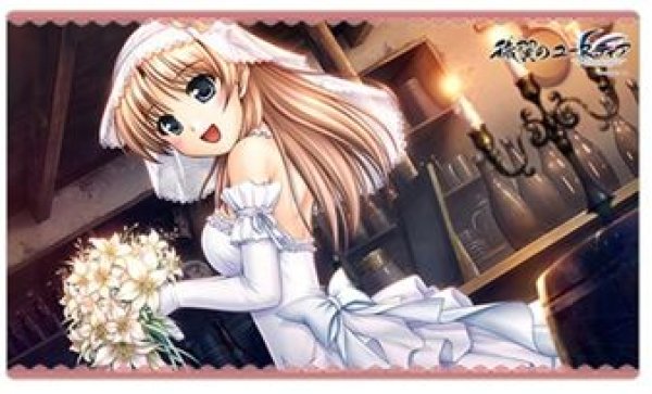 画像1: 【予約：5月26日(火)20時まで】カーテン魂／(株)キース　穢翼のユースティア　ラバーマット（フィオネ・シルヴァリア/ウェディングドレス）【再販】 (1)