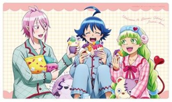 画像1: 【予約：5月26日(火)20時まで】Parflette-パルフレット-／(株)キース　魔入りました！入間くん　描き下ろしラバーマット（パジャマパーティー） (1)