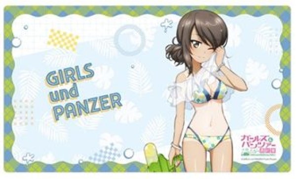 画像1: 【予約：6月9日(火)20時まで】カーテン魂／(株)キース　ガールズ＆パンツァー 最終章　描き下ろしラバーマット（ミカ／水鉄砲 日焼けVer.） (1)