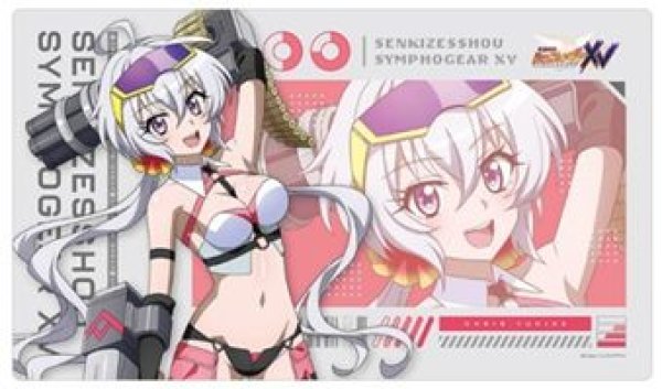 画像1: 【予約：6月21日(日)20時まで】カーテン魂／(株)キース　戦姫絶唱シンフォギアＸＶ　描き下ろしラバーマット（クリス／サイバーミリタリー） (1)
