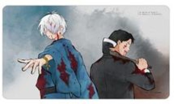 画像1: 【予約：7月4日(土)20時まで】アルマビアンカ　映画「鬼太郎誕生 ゲゲゲの謎」 描き下ろし 鬼太郎の父&水木 戦う父の背中ver. マルチデスクマット (1)