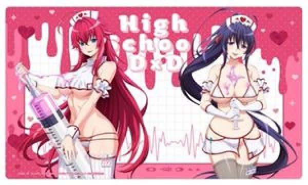 画像1: 【予約：8月5日(水)20時まで】カーテン魂／(株)キース　ハイスクールD×D HERO　描き下ろしラバーマット（リアス・グレモリー＆姫島朱乃／白ナース）【再販】 (1)