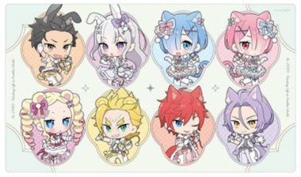 画像1: 【予約：8月10日(月)20時まで】カーテン魂／(株)キース　Re:ゼロから始める異世界生活　ラバーマット（けもみみアイドル） (1)