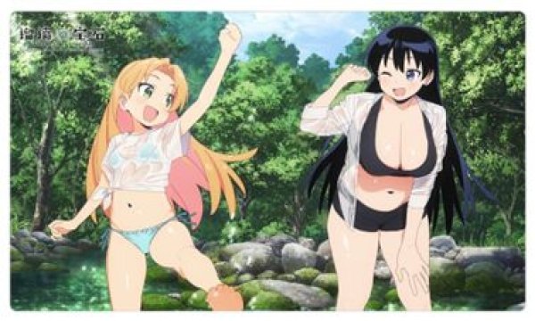 画像1: 【予約：8月10日(月)20時まで】カーテン魂／(株)キース　瑠璃の宝石　描き下ろしラバーマット（水遊び）【再販】 (1)