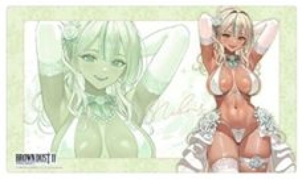 画像1: 【予約：8月10日(月)20時まで】カーテン魂／(株)キース　ブラウンダスト2　描き下ろしラバーマット（ネブリス／ウエディング水着） (1)