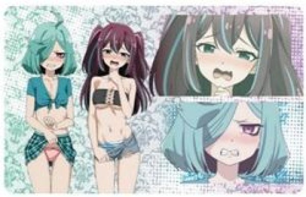 画像1: 【予約：10月10日(土)20時まで】(株)フォーカス　魔法少女にあこがれて デスクマット 真珠＆ネモ(嫌パンver) (1)