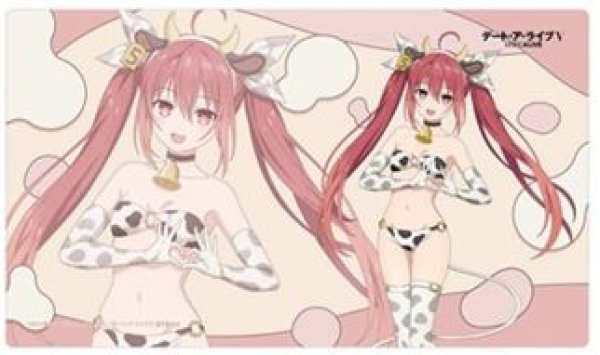 画像1: 【予約：10月11日(日)20時まで】カーテン魂／(株)キース　デート・ア・ライブV　描き下ろしラバーマット（五河琴里／牛柄水着） (1)