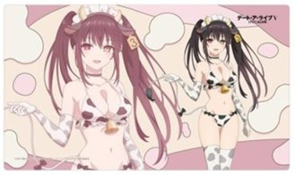 画像1: 【予約：10月11日(日)20時まで】カーテン魂／(株)キース　デート・ア・ライブV　描き下ろしラバーマット（時崎狂三／牛柄水着） (1)