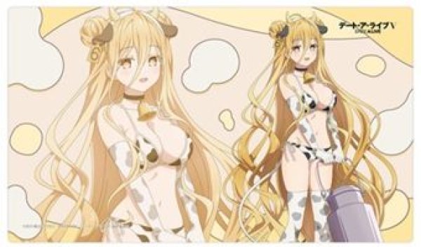 画像1: 【予約：10月11日(日)20時まで】カーテン魂／(株)キース　デート・ア・ライブV　描き下ろしラバーマット（星宮六喰／牛柄水着） (1)