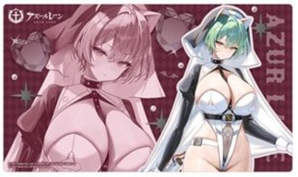 画像1: 【予約：10月24日(土)20時まで】カーテン魂／(株)キース　アズールレーン　描き下ろしラバーマット（アドミラル・ナヒーモフ／サキュバスシスター） (1)