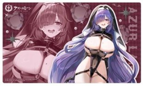 画像1: 【予約：10月24日(土)20時まで】カーテン魂／(株)キース　アズールレーン　描き下ろしラバーマット（モガドール／サキュバスシスター） (1)