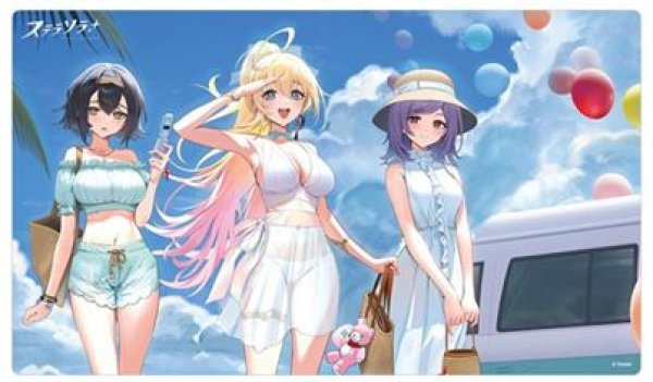 画像1: 【予約：10月25日(日)20時まで】カーテン魂／(株)キース　ステラソラ　]描き下ろしラバーマット（夏服） (1)