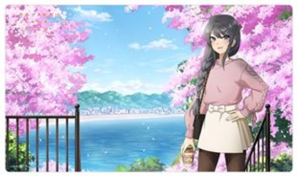 画像1: 【予約：11月24日(火)20時まで】カーテン魂／(株)キース　青春ブタ野郎はランドセルガールの夢を見ない　描き下ろしラバーマット（桜島麻衣／桜）【再販】 (1)