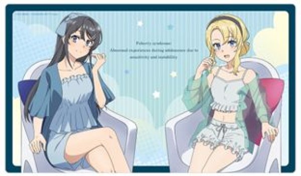 画像1: 【予約：11月24日(火)20時まで】カーテン魂／(株)キース　青春ブタ野郎はランドセルガールの夢を見ない　描き下ろしラバーマット（桜島麻衣＆豊浜のどか／ルームウェア）【再販】 (1)