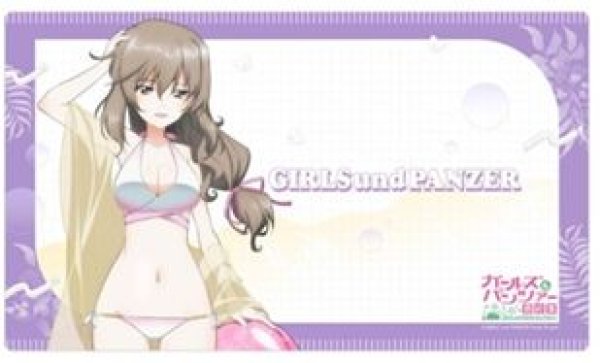 画像1: 【予約：11月24日(火)20時まで】カーテン魂／(株)キース　ガールズ＆パンツァー 最終章　描き下ろしラバーマット（島田千代／リゾート水着）【再販】 (1)